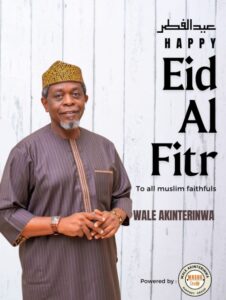 Read more about the article Wale Akinterinwa delivers Eid Al-Fitr message, seeks a more humane society