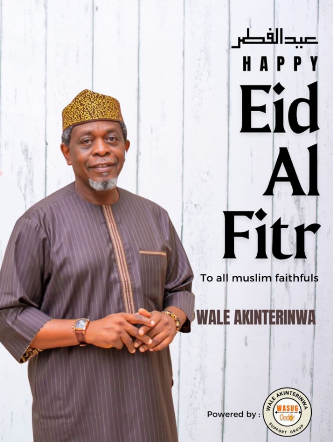 You are currently viewing Wale Akinterinwa delivers Eid Al-Fitr message, seeks a more humane society